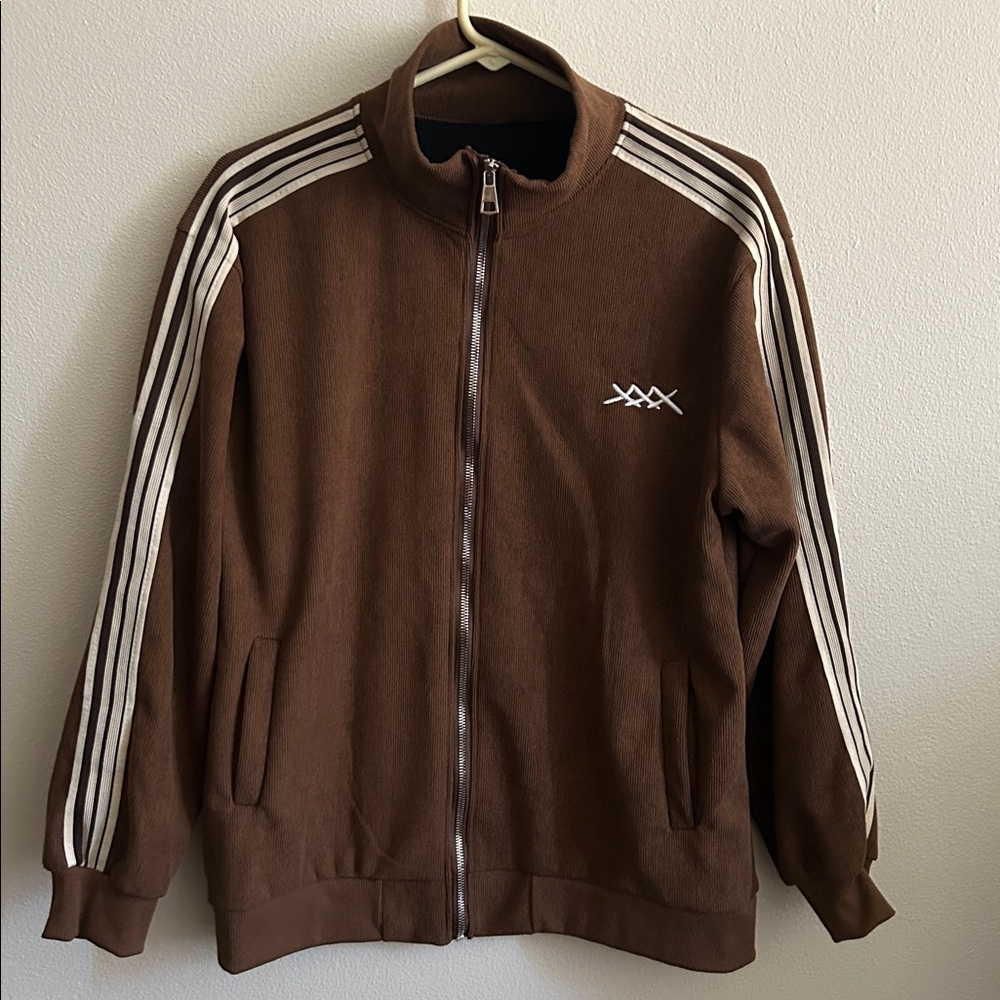 Men's XXX Warm Brown Zip-Up Signature Track Suit Jacket